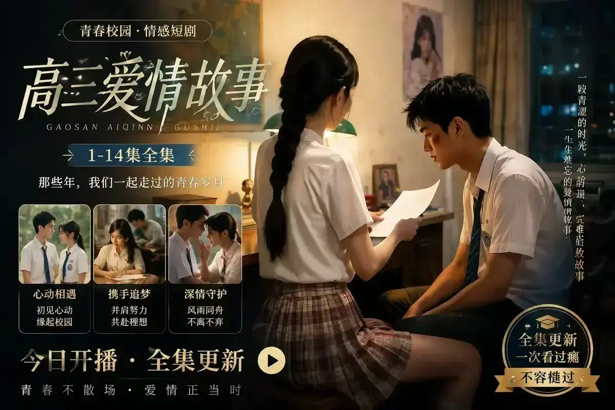 AI校园短剧《B中爱情故事》未删减完整版-误会篇4KHDR画质-百度网盘在线秒存-高清观看天花板每集都戳心