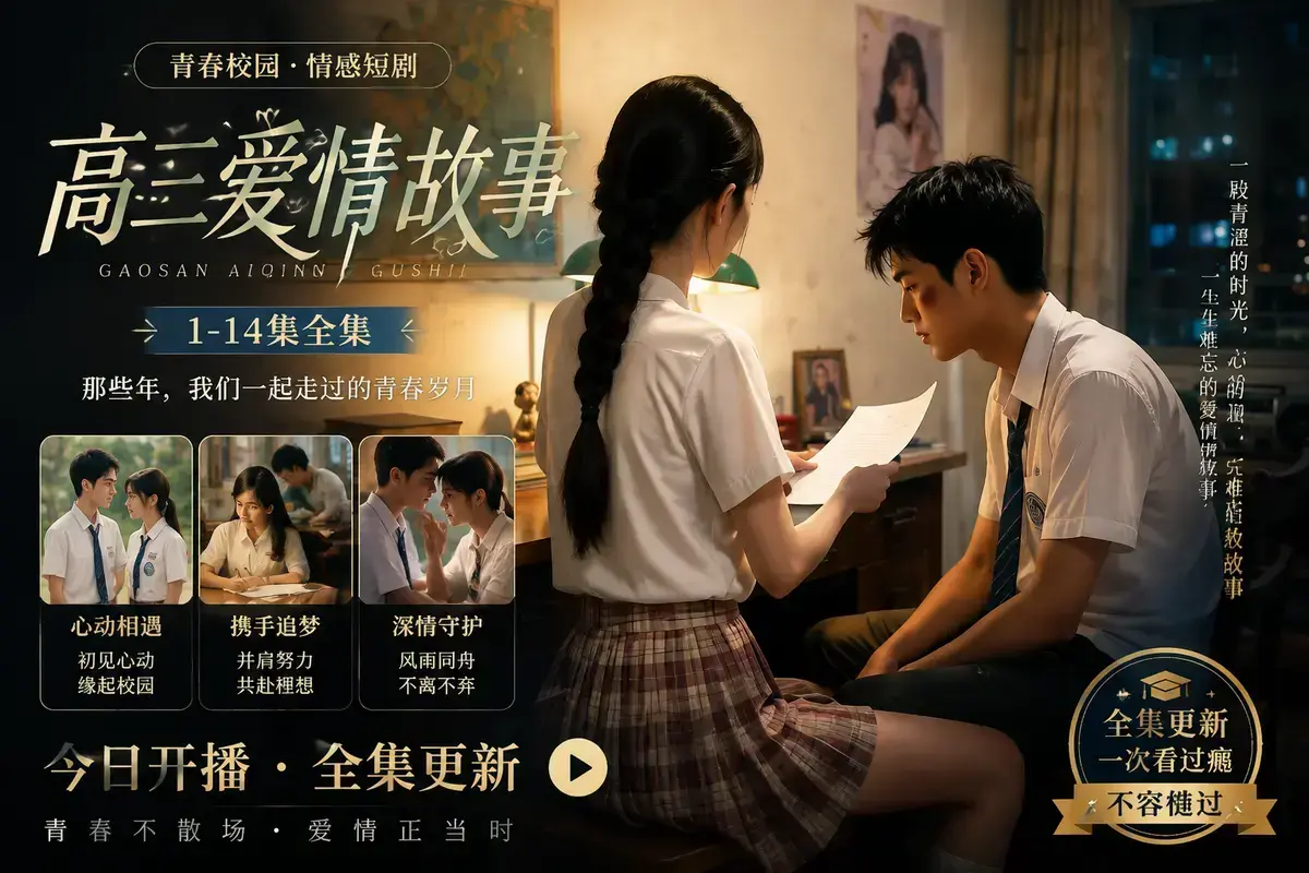 《AI短剧高三爱情故事》校园恋曲全集资源-高清完整版中字无删减在线观看-林澈苏晚晴初见心动到毕业告白-高三爱情故事流畅播放